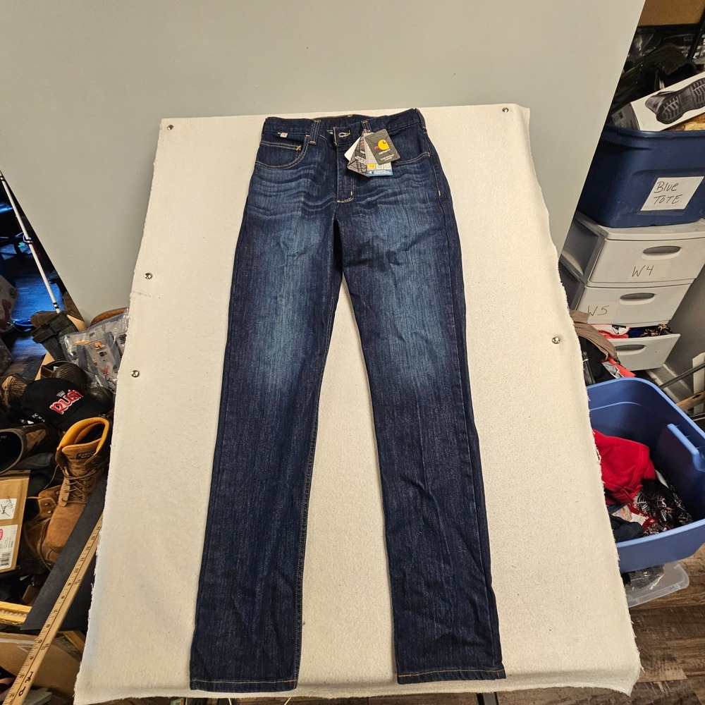 Carhartt FR Rugged Flex Relaxed Fit Tapered Jeans Dark Wash 105172-MDO 32x36 NEW
